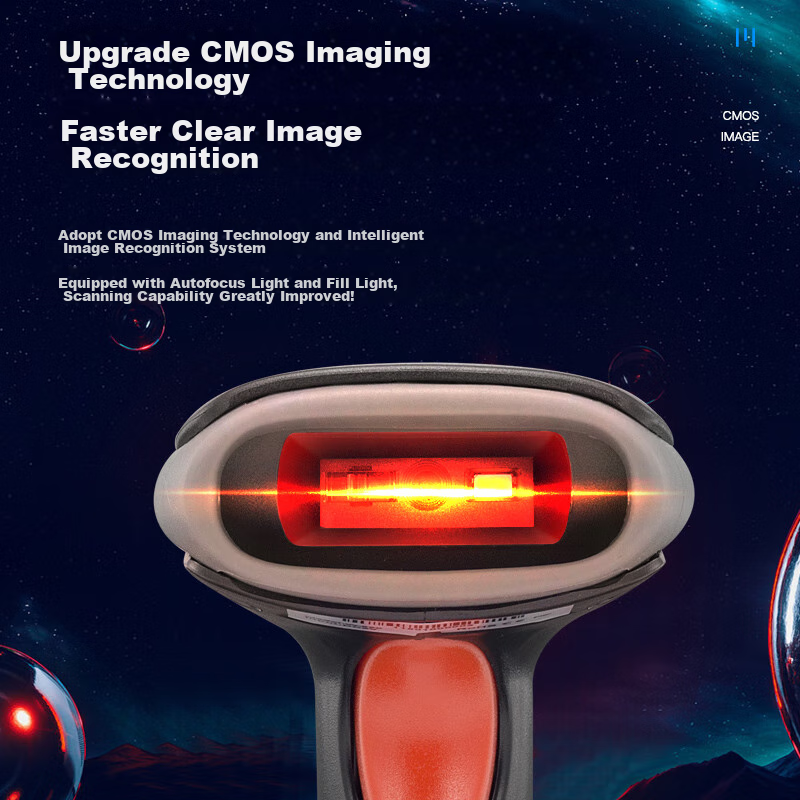 Gepai Barcode Scanner, Wireless Barcode Scanning Gun, Barcode Scanner for QR Cod...