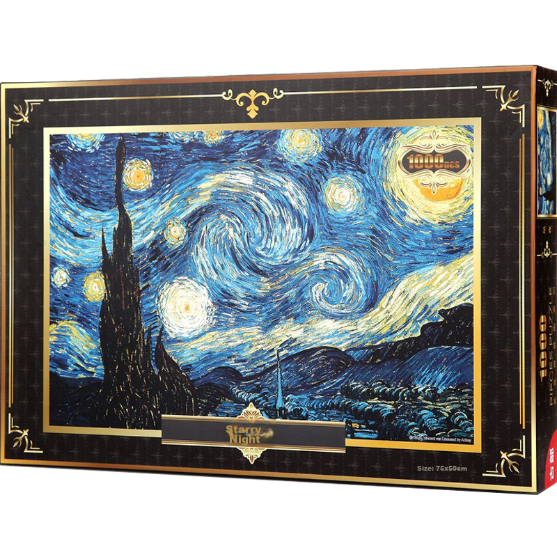 Gubu Adult Puzzle, 1000 Pieces, Starry Night Sky World Famous Painting, Adult Pu...