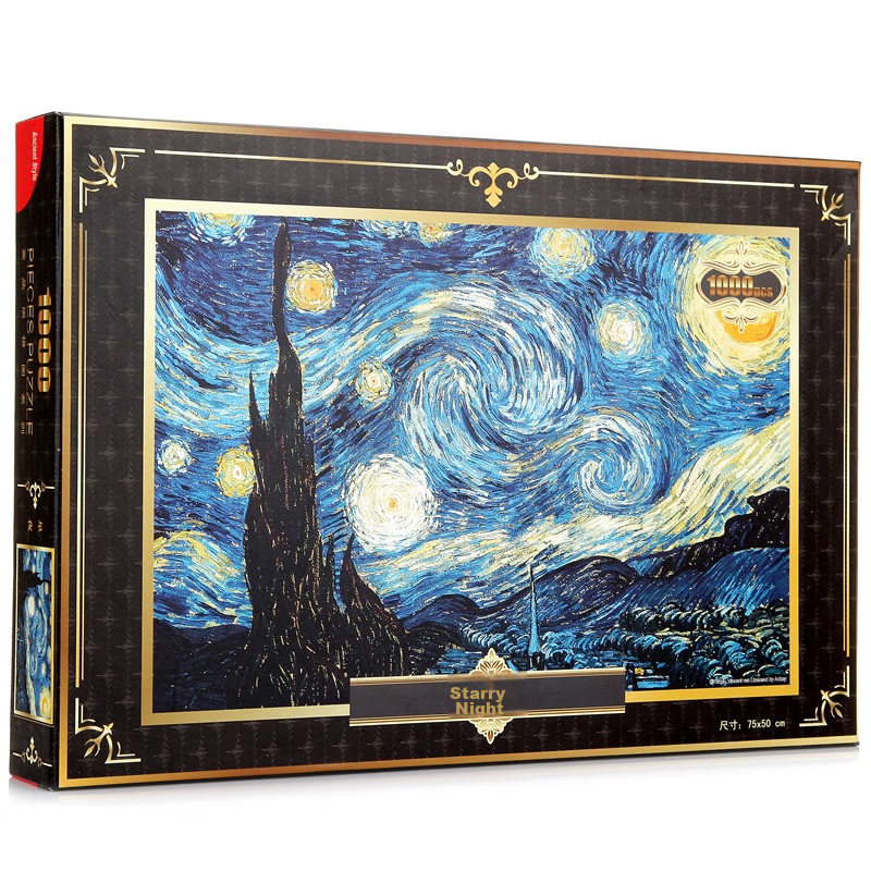 Gubu Adult Puzzle, 1000 Pieces, Starry Night Sky World Famous Painting, Adult Pu...