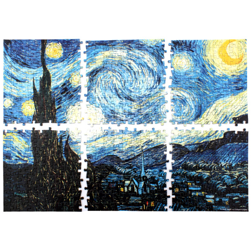 Gubu Adult Puzzle, 1000 Pieces, Starry Night Sky World Famous Painting, Adult Pu...