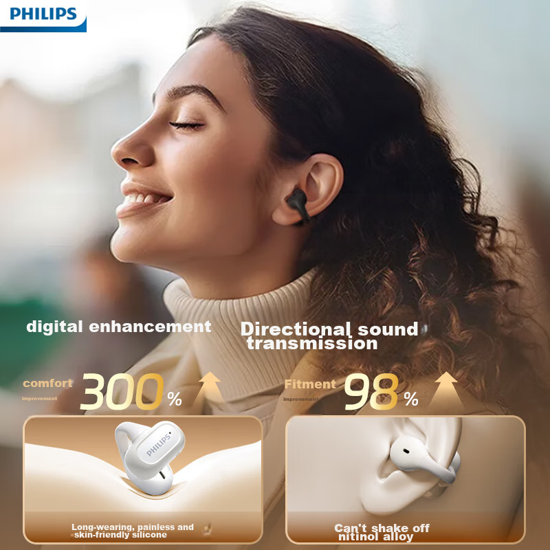 PHILIPS Bluetooth Earhook Wireless Open Ear Bone Conduction Concept Sports Runni...