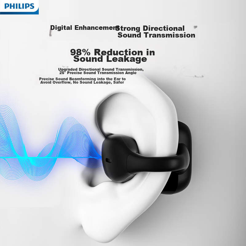 PHILIPS Bluetooth Earhook Wireless Open Ear Bone Conduction Concept Sports Runni...