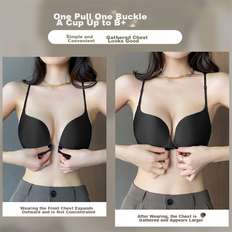 Fentengcare Front-Closure Seamless Bra, Wireless, Push-Up for Small Breasts, Thi...