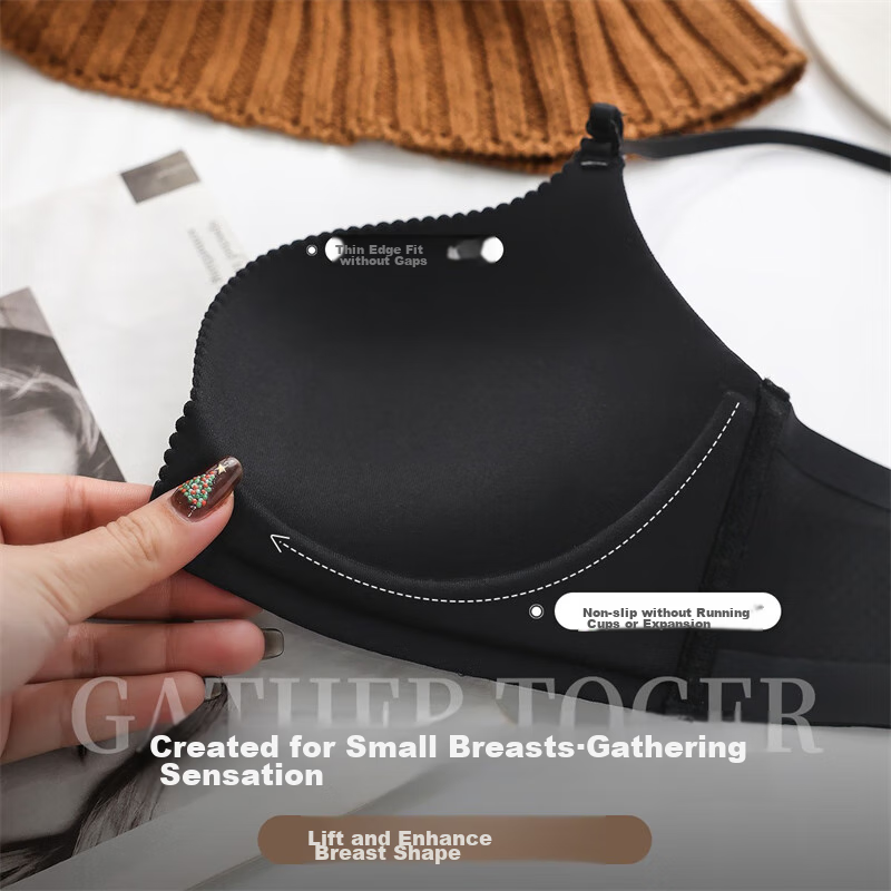 Fentengcare Front-Closure Seamless Bra, Wireless, Push-Up for Small Breasts, Thi...