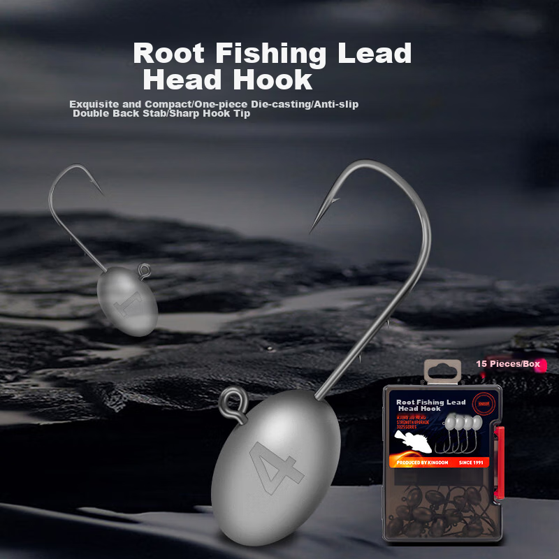 King Lure Micro Jig Hook with Double Barbs, Small Hook Shape 3X Reinforced, for...