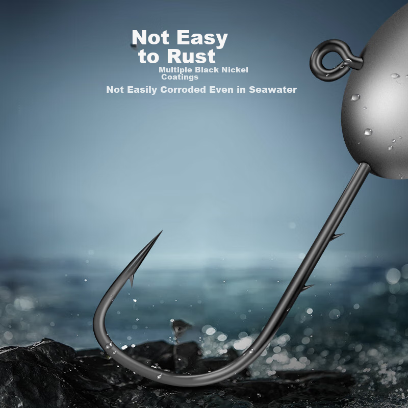 King Lure Micro Jig Hook with Double Barbs, Small Hook Shape 3X Reinforced, for...