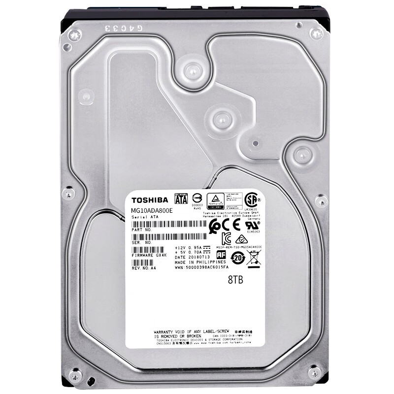 TOSHIBA 8TB 7200 RPM Vertical CMR 512MB SATA Interface Mechanical Hard Drive Ent...