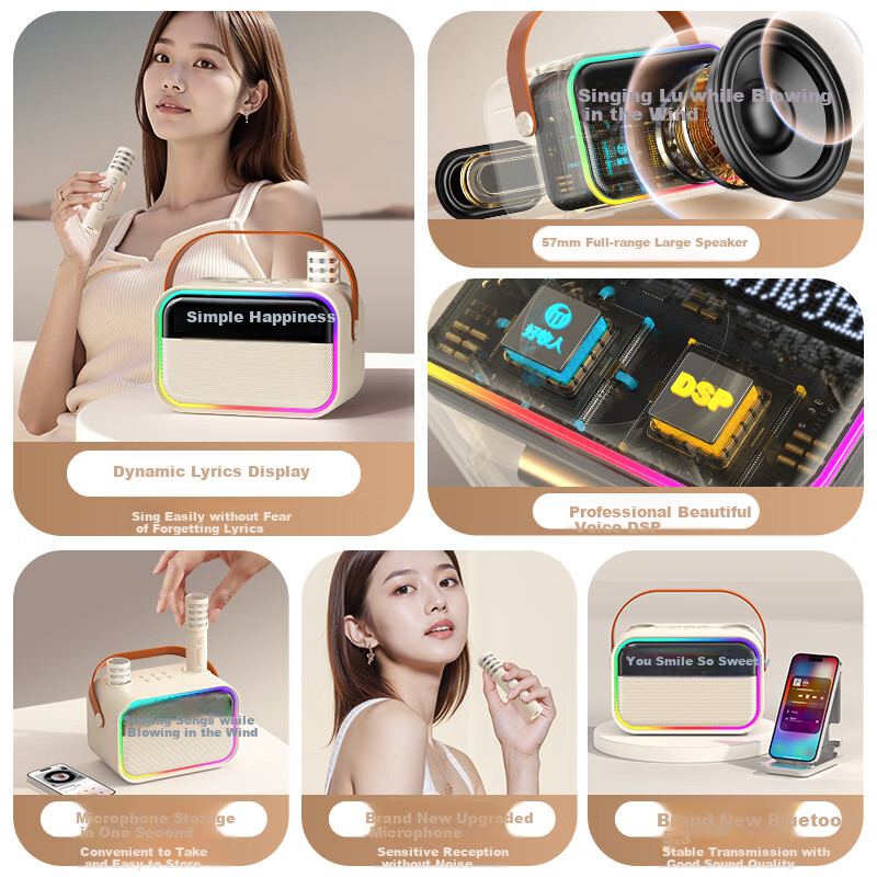 Good Shepherd Microphone Speaker with Built-in Sound Card KTV Microphone Family...