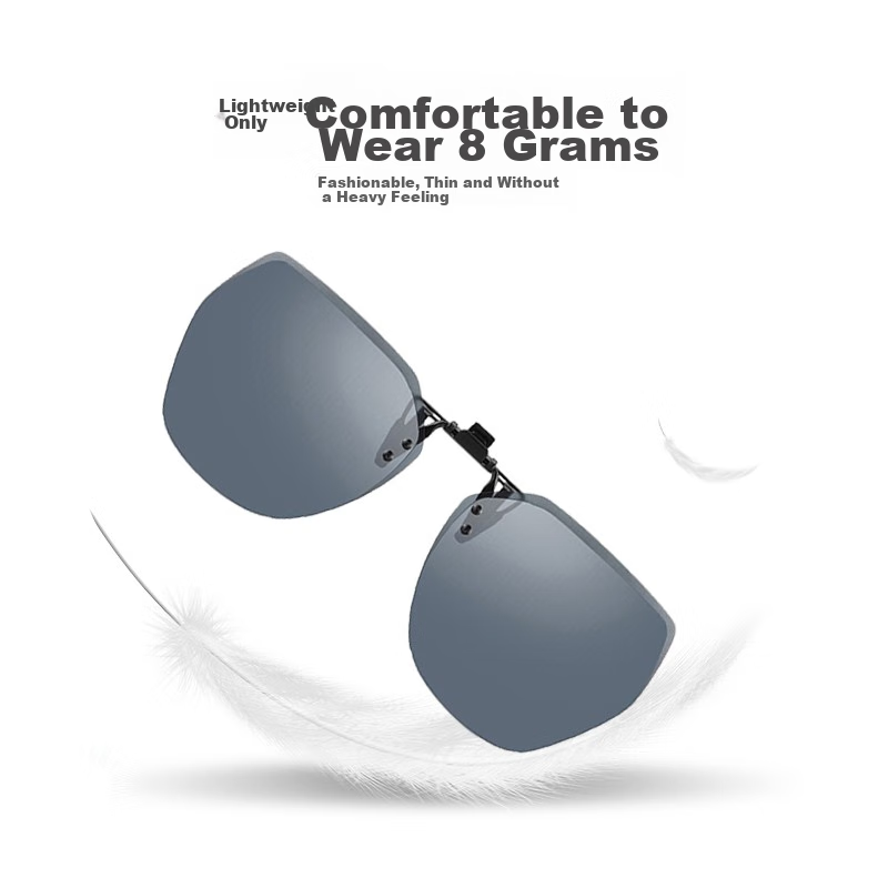 Helen Keller sunglasses clip-on for men and women, geometric large frame clip-on...