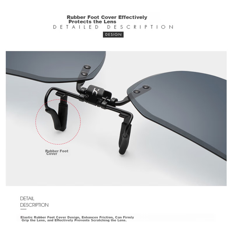 Helen Keller sunglasses clip-on for men and women, geometric large frame clip-on...