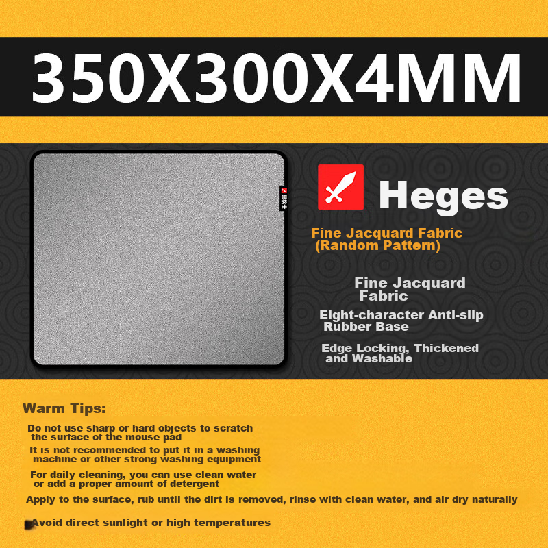 Heigeshigao High-Density Fiber Thin Surface 350×300×4mm Gaming Mouse Pad, Medium...