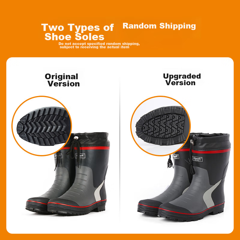 Jolly Walk Men's Mid-Calf Rain Boots Fishing Waterproof Shoe Covers Rubber Tube...