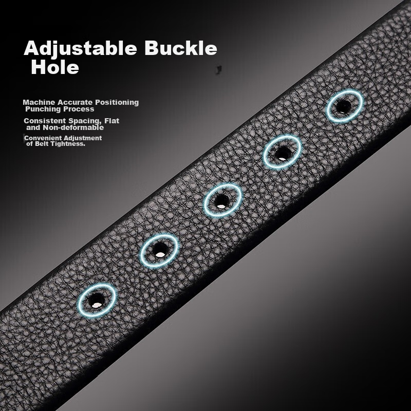 Crocodile Leather Belt for Men, Top-Grain Cowhide, No Pin Buckle, Belt with Hole...