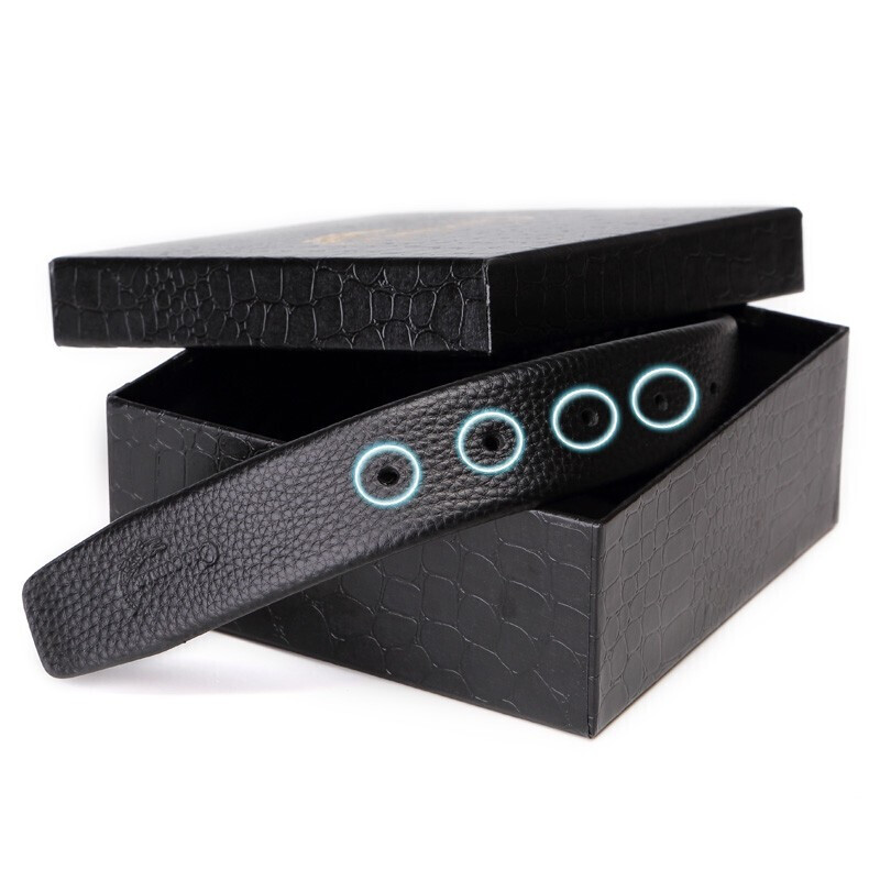 Crocodile Leather Belt for Men, Top-Grain Cowhide, No Pin Buckle, Belt with Hole...