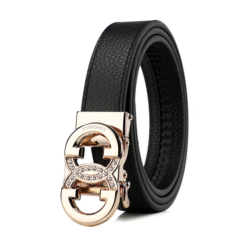 Crocodile Leather Women's Belt with Automatic Buckle, Fashionable Casual Versati...