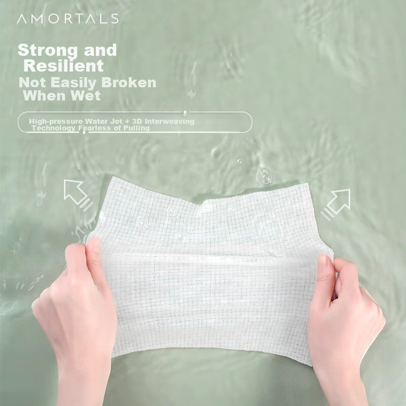 AMORTALS Disposable Soft Wipes, Dual-Use for Dry And Wet, Face Cleansing Wipes,...