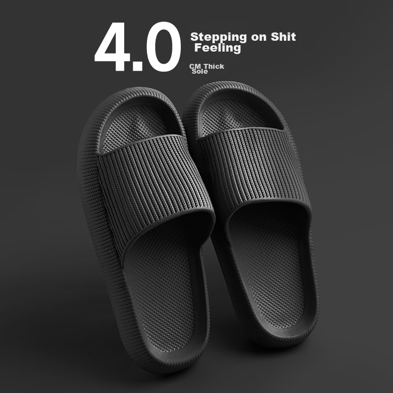 GUOLUOFEI 2024 New Thick-Soled Slippers Men's Couple Home Slippers Stepping on S...