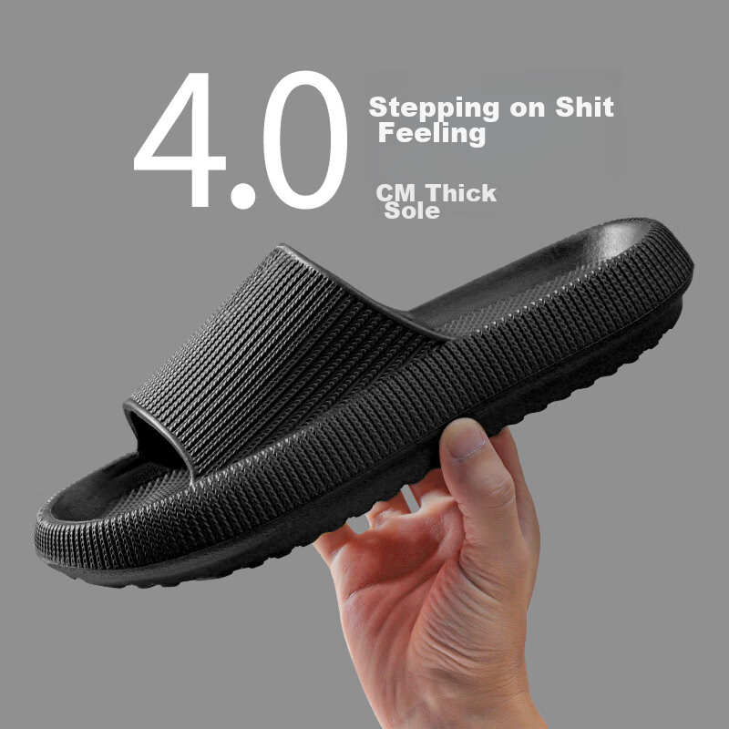 GUOLUOFEI 2024 New Thick-Soled Slippers Men's Couple Home Slippers Stepping on S...
