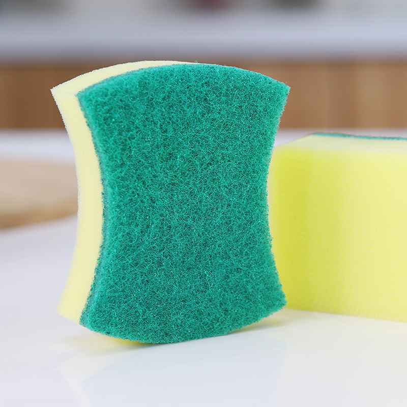 Fangcaodi Waist-Shaped Sponge Scouring Pad, Kitchen Dish And Pot Scrubber, Non-S...