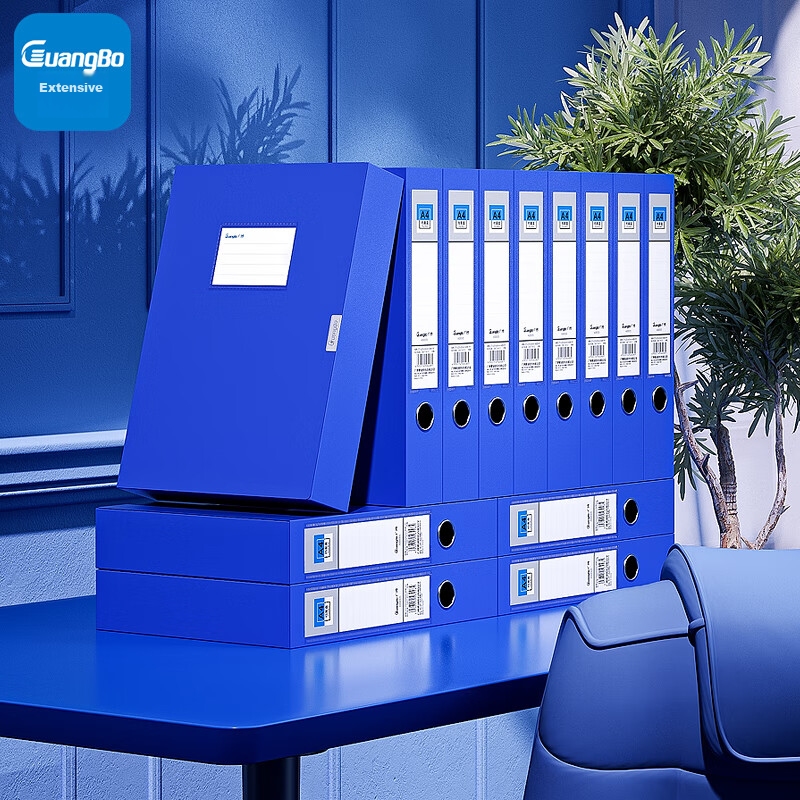 GuangBo 10-Pack 55mm Velcro A4 Premium Thick File Box, Document Box, Storage Box...