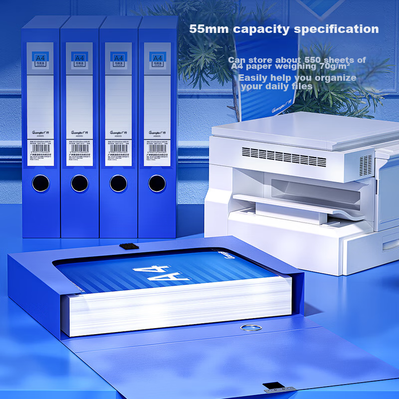 GuangBo 10-Pack 55mm Velcro A4 Premium Thick File Box, Document Box, Storage Box...