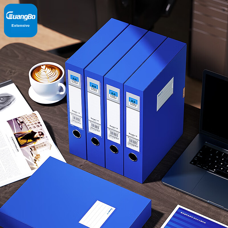 GuangBo 10-Pack 55mm Velcro A4 Premium Thick File Box, Document Box, Storage Box...