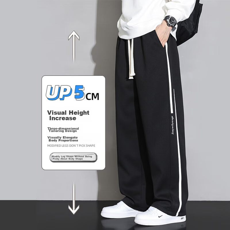 Dingfengbaoluo Men's Pants, Straight-Leg Casual Trousers with Drape, Loose-Fitti...