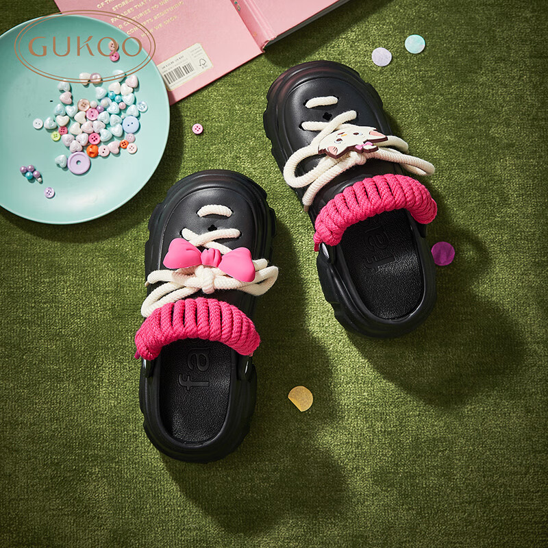 Gukoo Disney Women's Summer Sandals with Straps and Holes Fashionable Thick-sole...