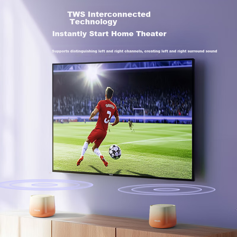 PHILIPS Bluetooth Speaker Wireless Desktop Mini High Sound Quality Subwoofer Por...