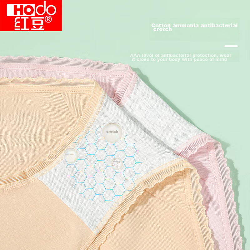 Hongdou Women's Underwear, Antibacterial Cotton-Spandex Triangle Panties, Lace S...