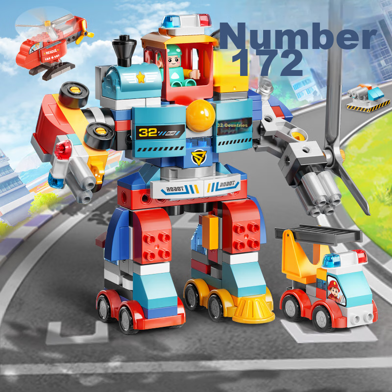 FEELO Large Particle Building Blocks Compatible with Lego, Boys' Toy, Children's...