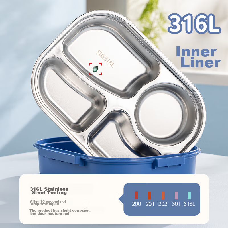 Guangyi 316 Stainless Steel Lunch Box for Elementary School Students, Office Wor...