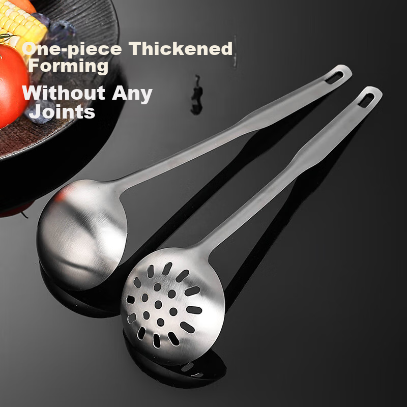 Guangyi 304 Stainless Steel Soup Ladle And Strainer Set, Thickened Stainless Ste...
