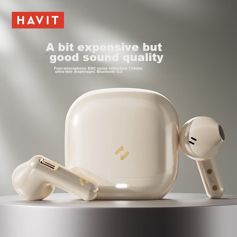 HAVIT True Wireless Semi In-Ear Bluetooth Headphones for Music, Gaming, Sports,...
