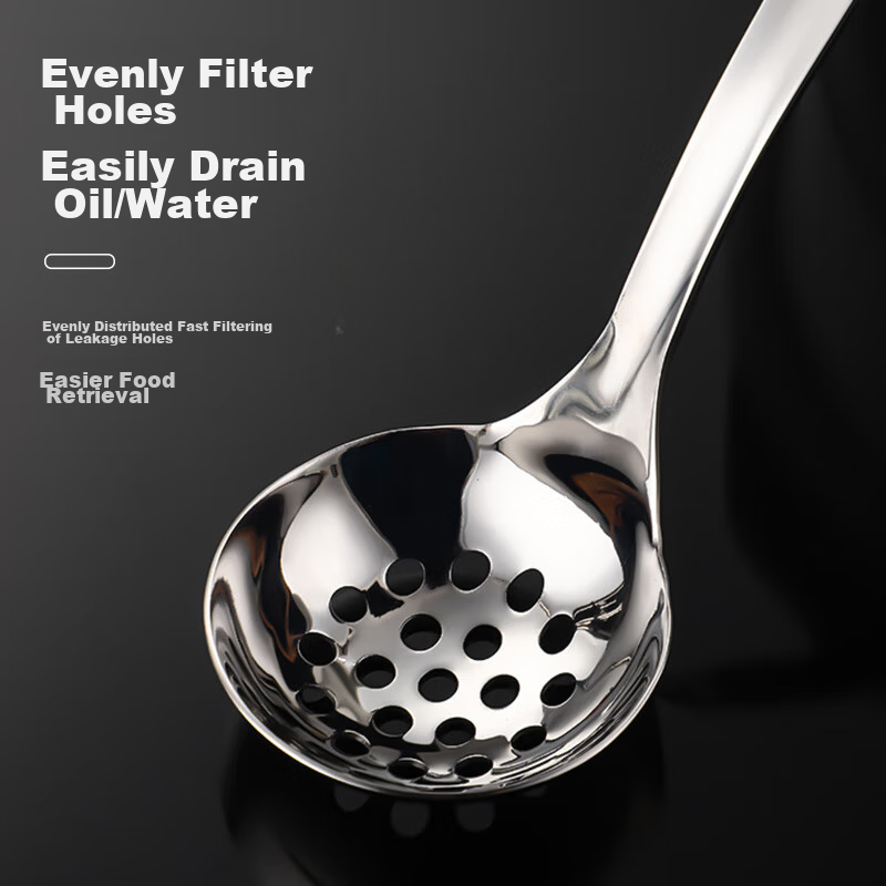 Guangyi 304 Stainless Steel Hot Pot Ladle, Soup Ladle And Strainer, Two-Piece Se...