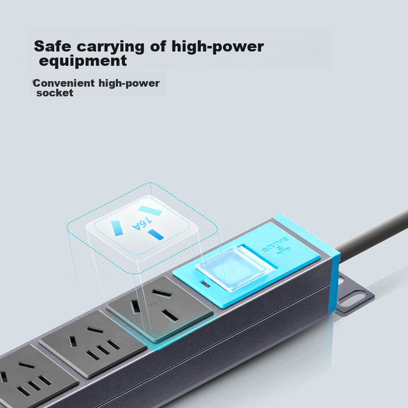 BULL 16A High-Power PDU Desktop Cabinet Socket/power Strip/extension Cord/8-Outl...
