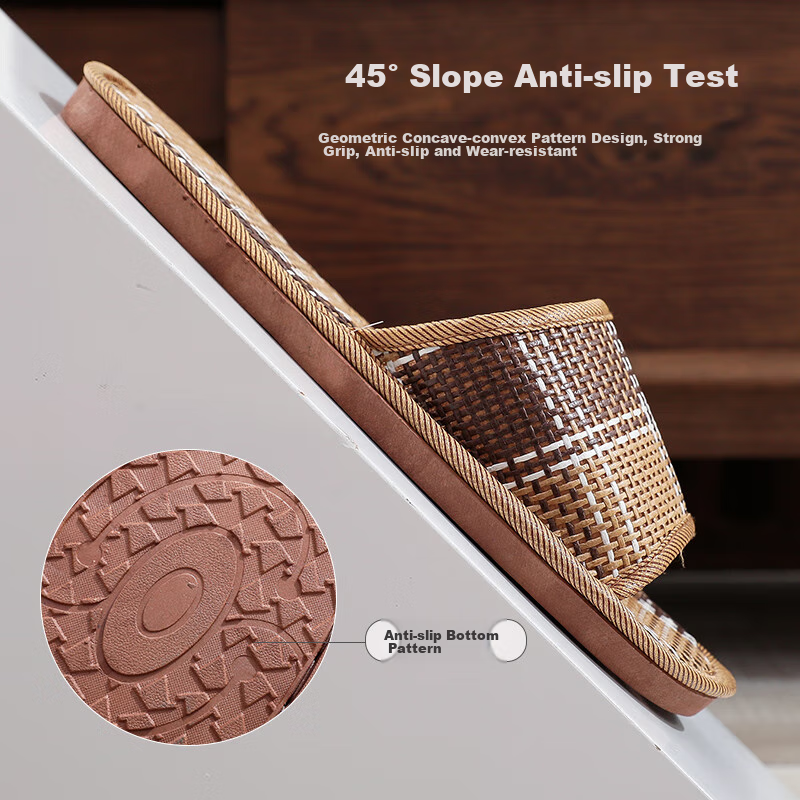 Guoluofei Rattan Woven Sandals for Men And Women, Summer Grass Woven Bamboo Floo...