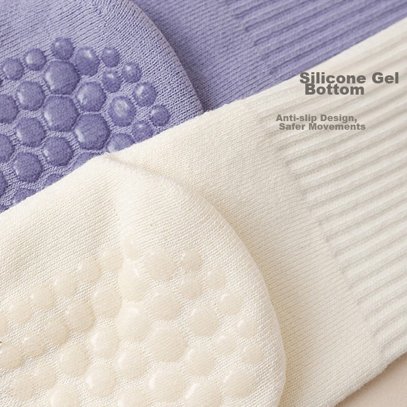 Duweike Professional Yoga Socks, Non-Slip, Women's Cotton Mid-Calf Socks, Pilate...