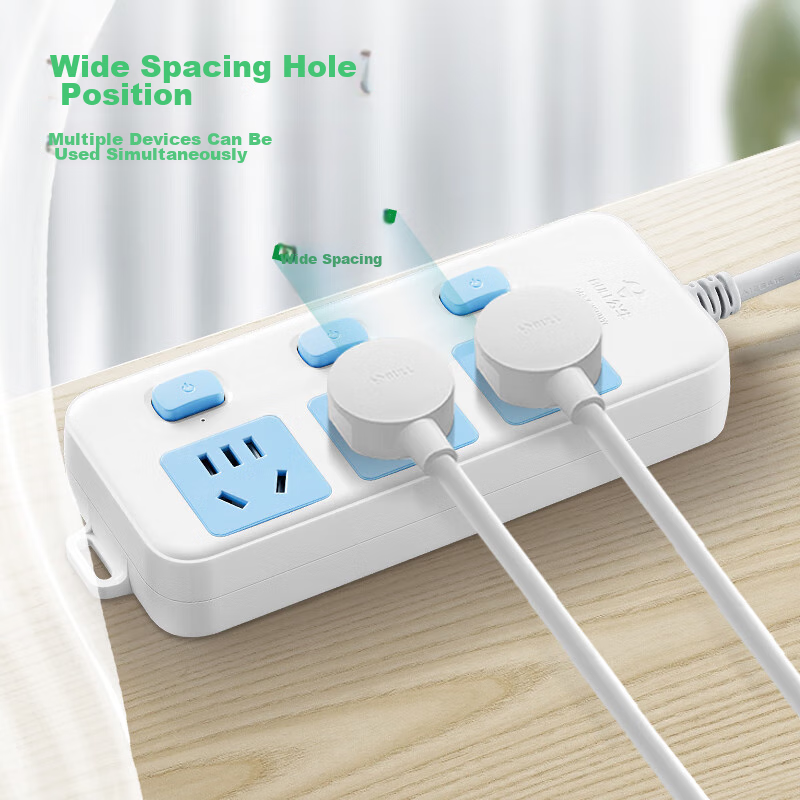 BULL GN-314 Power Strip/Extension Cord/Surge Protector, 3 Outlets with Individua...