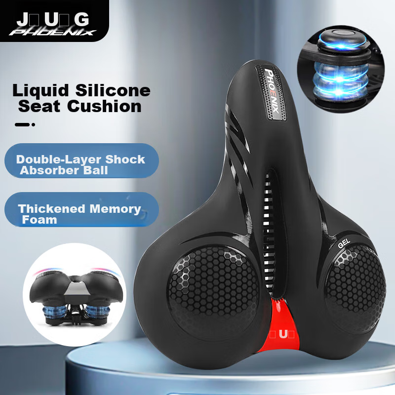 Phoenix Bicycle Seat, Silicone Saddle, for Road And Mountain Bikes, Soft And Com...