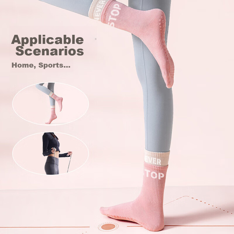 Duweike Yoga Socks for Women, Mid-Calf Fitness Sports Socks, Cotton Long Socks,...