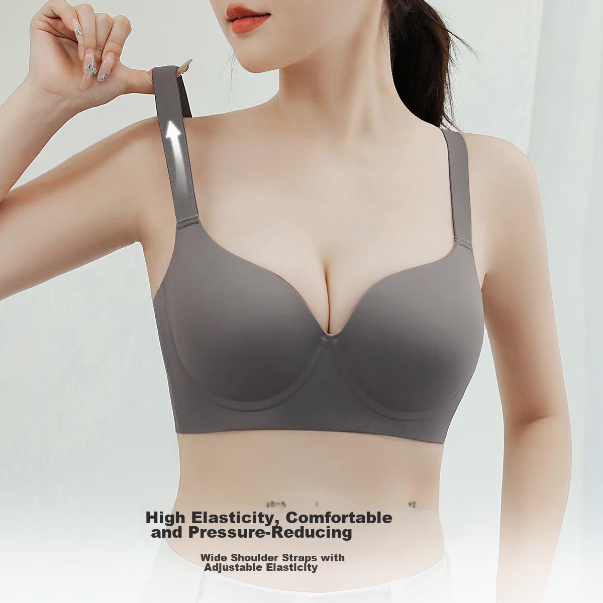 Fentengcare Large Size Thin Seamless Lift-Up Anti-Sagging Side Support Bra, Soft...