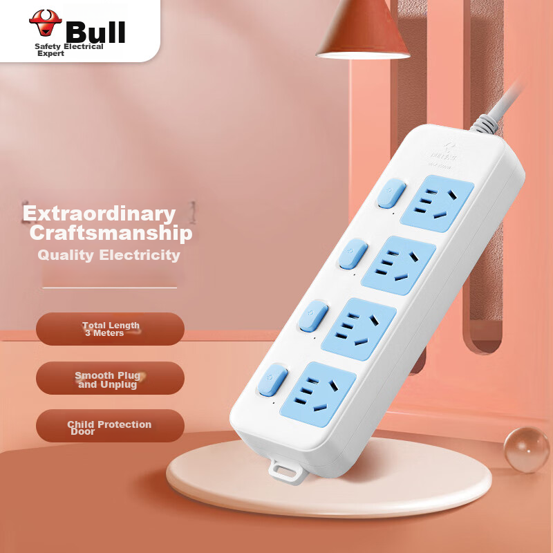 BULL New National Standard Power Strip/Extension Cord/Power Bar/Power Strip/Powe...