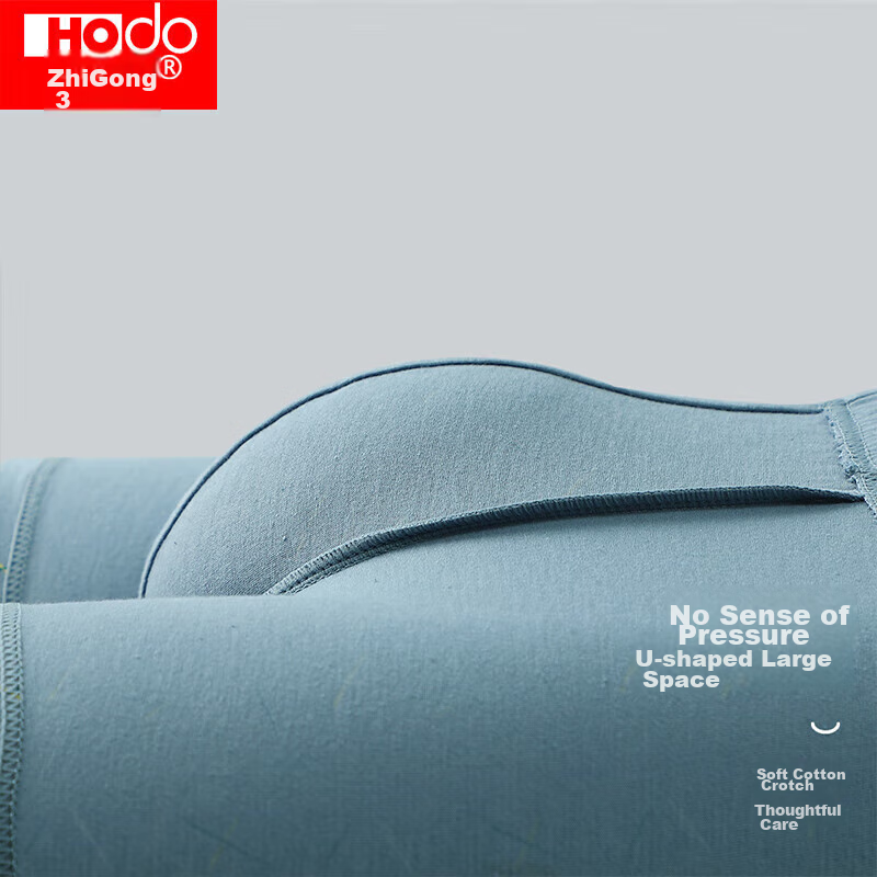 Hongdou Men's Underwear, Pure Cotton, Printed Mid-Rise Boxer Briefs, 4-Pack, Com...