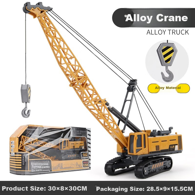 Overfan Children's Alloy Engineering Toy Car, Large Crane, Excavator, Digger Mod...