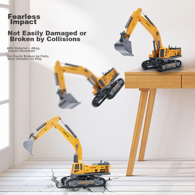 Overfan Children's Alloy Engineering Toy Car, Large Crane, Excavator, Digger Mod...