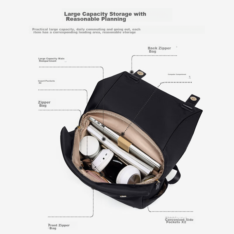 Golf 16-Inch Laptop Backpack for Women, Handheld Notebook Bag, Huawei Business T...