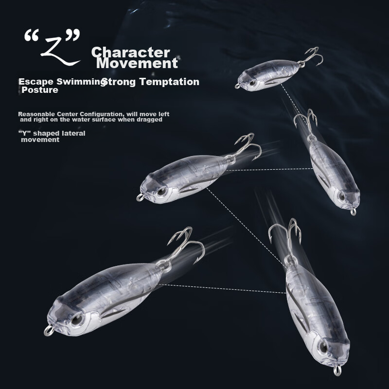 King Lure Bait, Surface System, Micro Fish, Figure-Eight Dog, Floating Long-Cast...