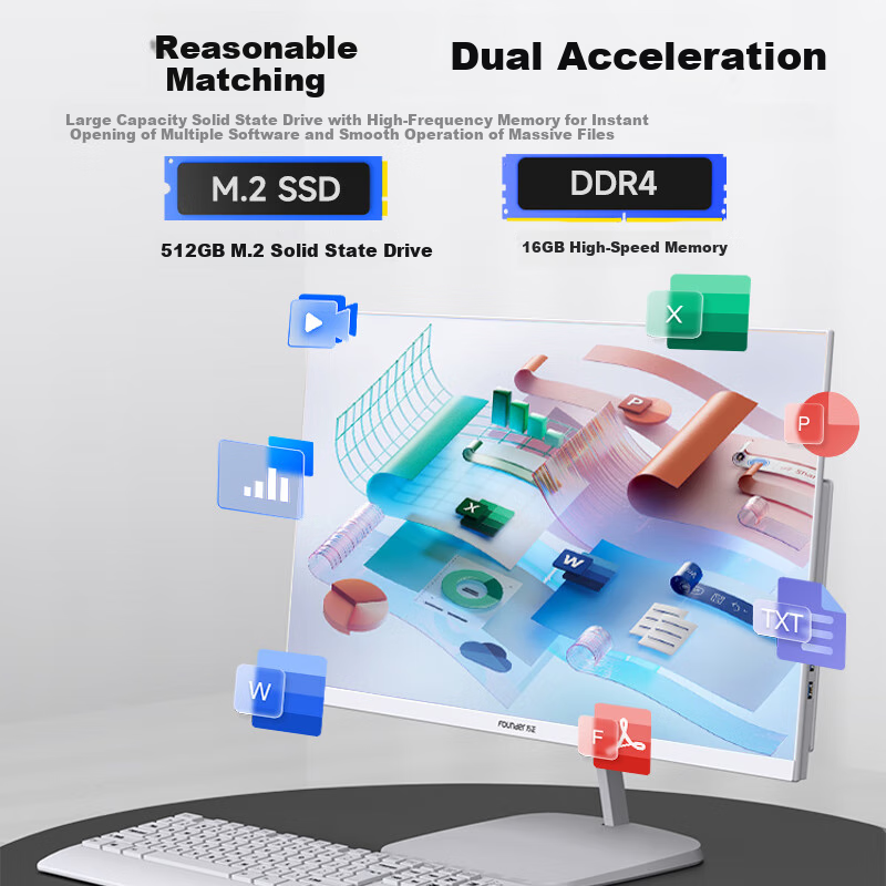 Founder Flying Series 23.8-Inch Commercial Home Office Entertainment HD All-in-O...