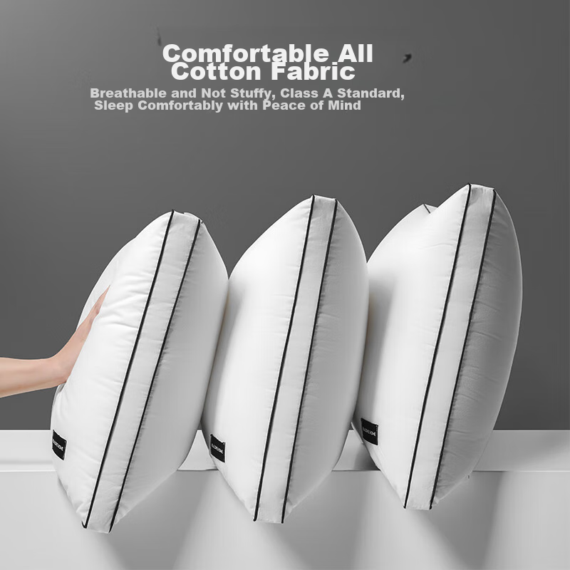 HLA (Hailanzhi Jia) Pure Cotton Pillow, Five-Star Hotel, Washable, White, Three-...